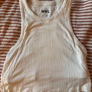 Madewell Cream Ribbed Sleeveless Tank Top